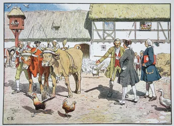 Kruununprinssi Fredrik kuninkaallisilla mailla, Kustrin, 1751.